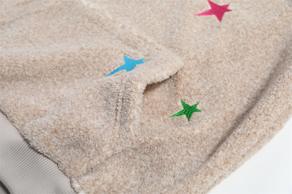 UNIKCOSA NoirFit Lamb Wool Hooded Sweater Pentagram 💫