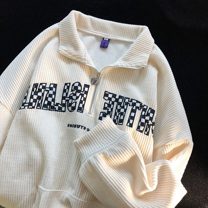 UNIKCOSA UrbanSoul Unisex Corduroy Lapel Hoodie Coat