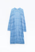 Baby Blue Crochet Maxi Cardigan With Long Sleeves