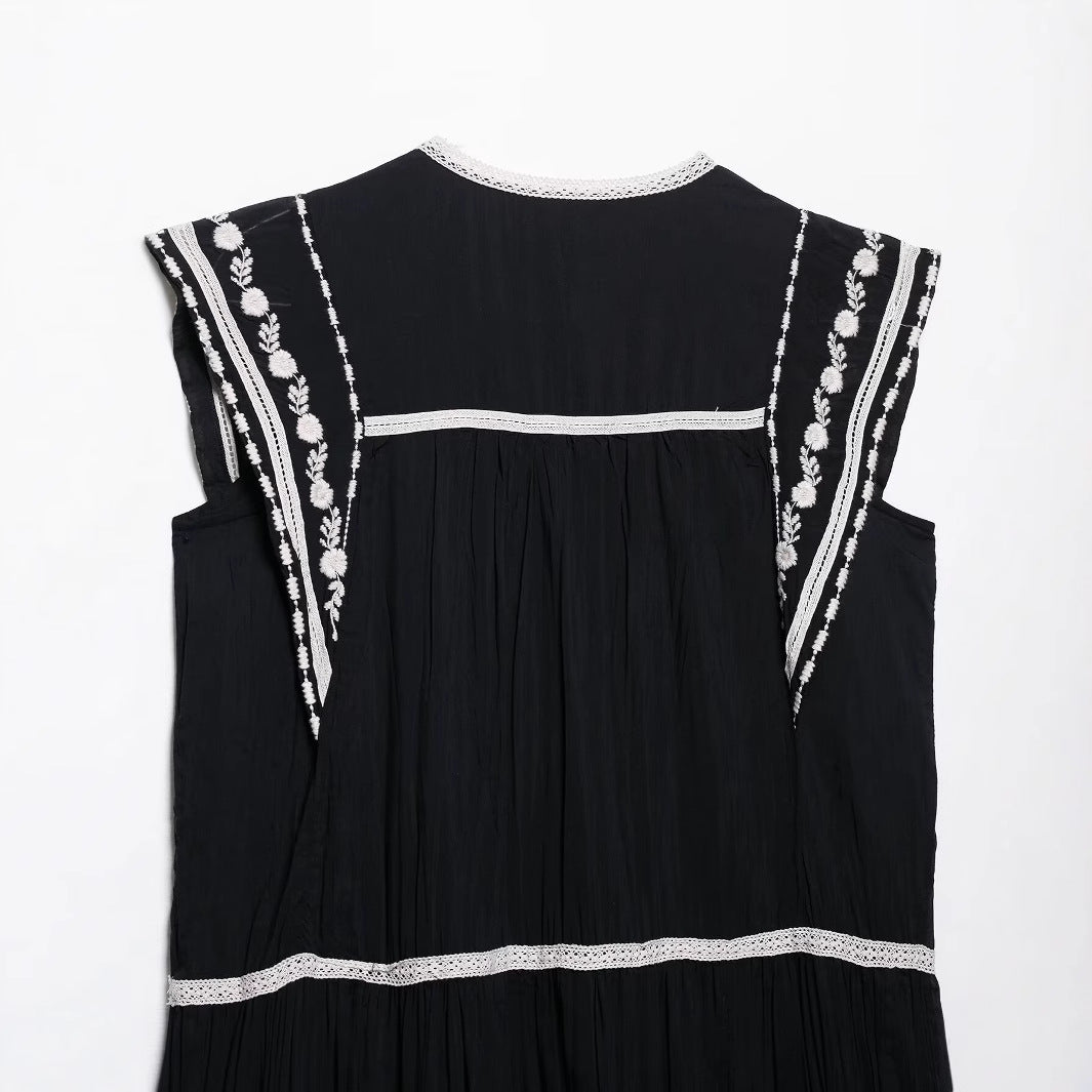 UNIKCOSA Velora Round Neck Sleeveless Ruffle Edge Dress 💫