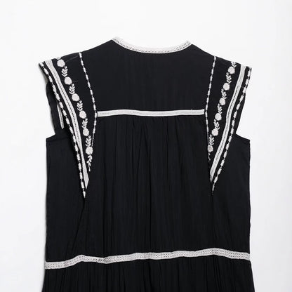 UNIKCOSA Velora Round Neck Sleeveless Ruffle Edge Dress 💫