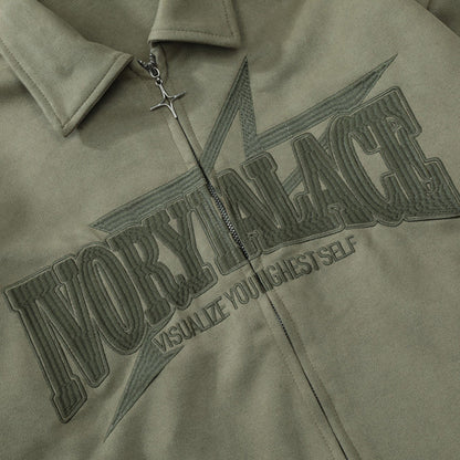 UNIKCOSA LuxeEase Letter Embroidered Pilot Jacket Bomber 💫