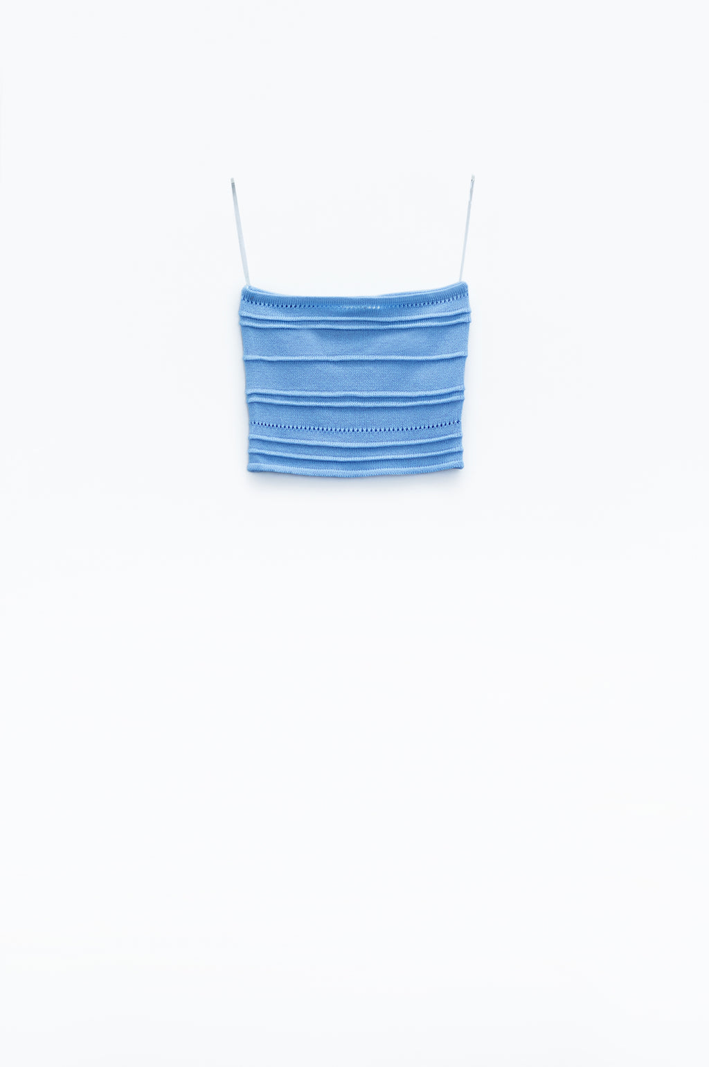Strapless Knitted bodycon Top In light blue