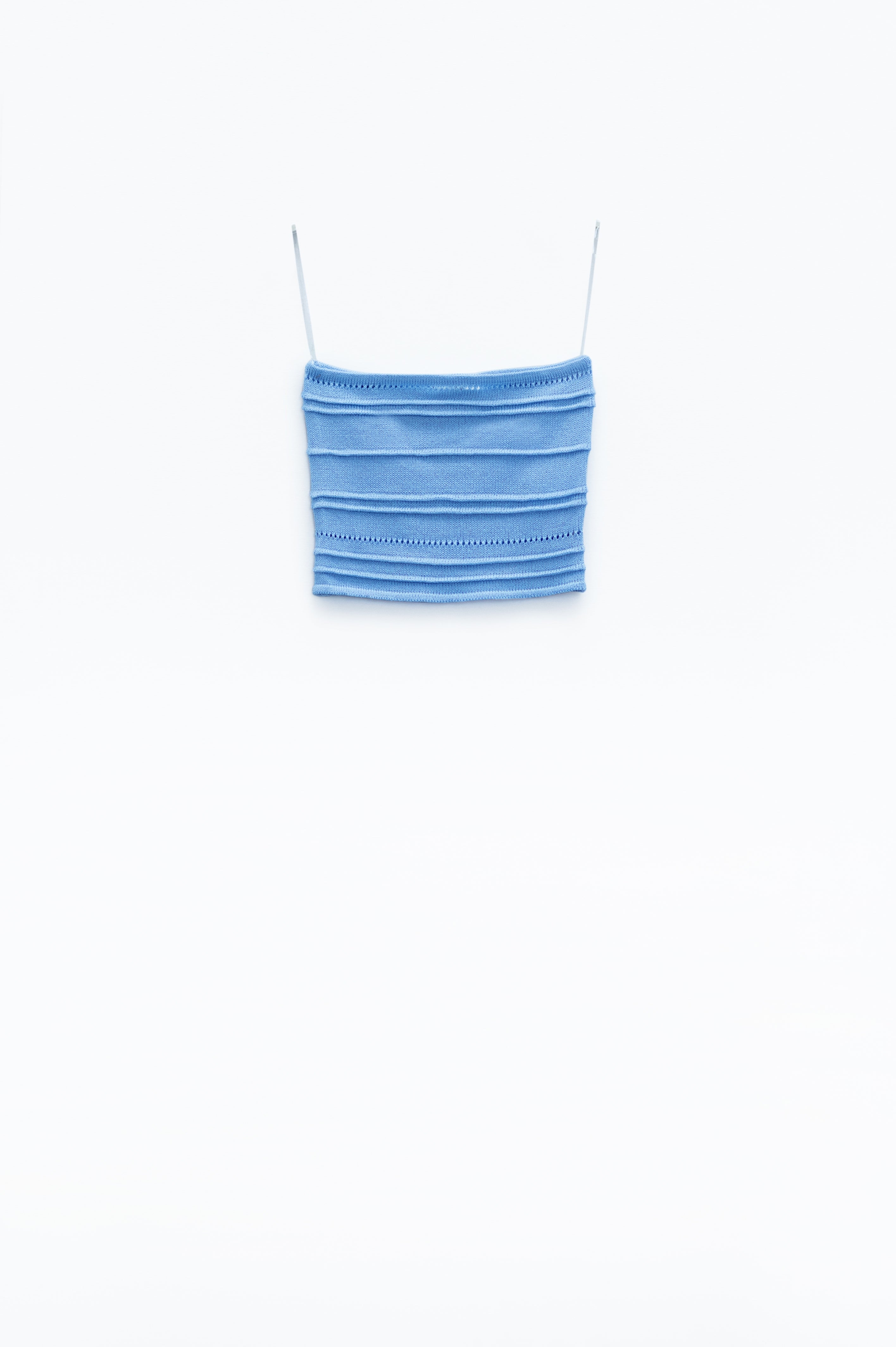 Strapless Knitted bodycon Top In light blue