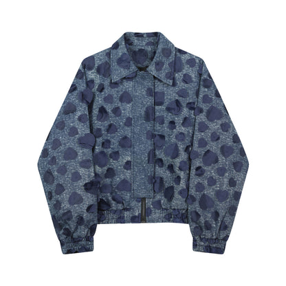 UNIKCOSA UrbanSoul Denim Jacket Plus Size Jacquard Lapel 💫