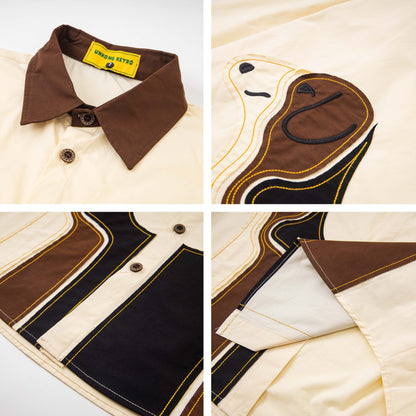 UNIKCOSA Velora Color-Block Dog Applique Long Sleeve 💫