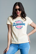 Yellow superstar printed t-shirt