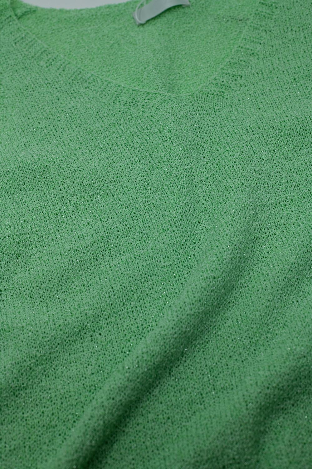 Sleeveless knitted Maxi Green Dress With Side Slit