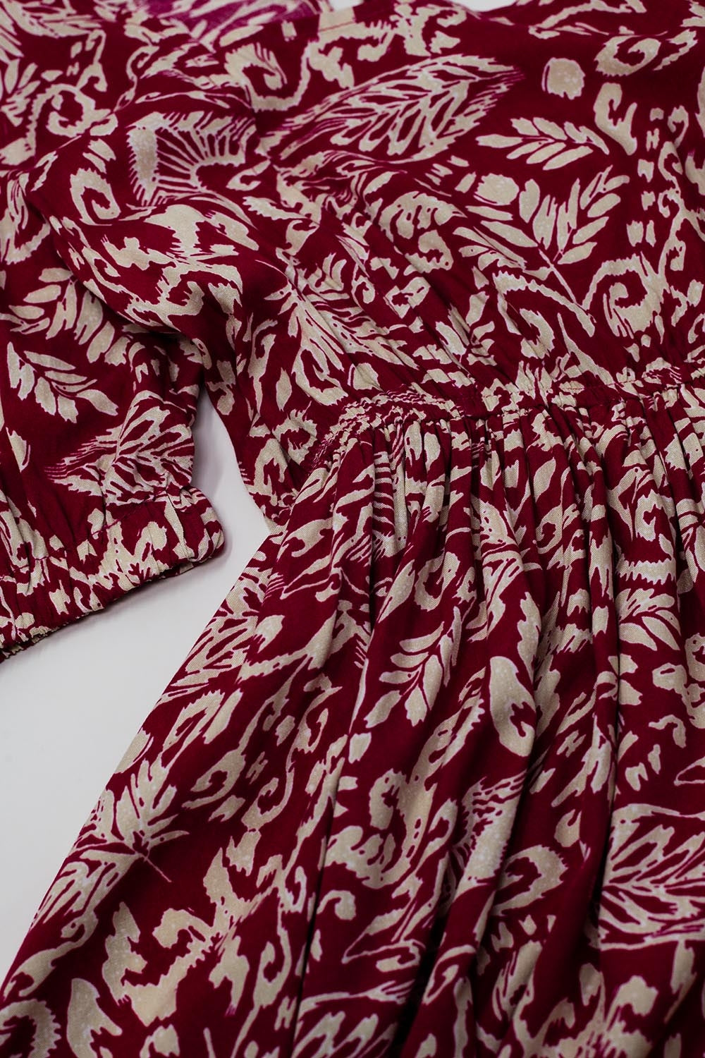 short floral print dress with gathered back