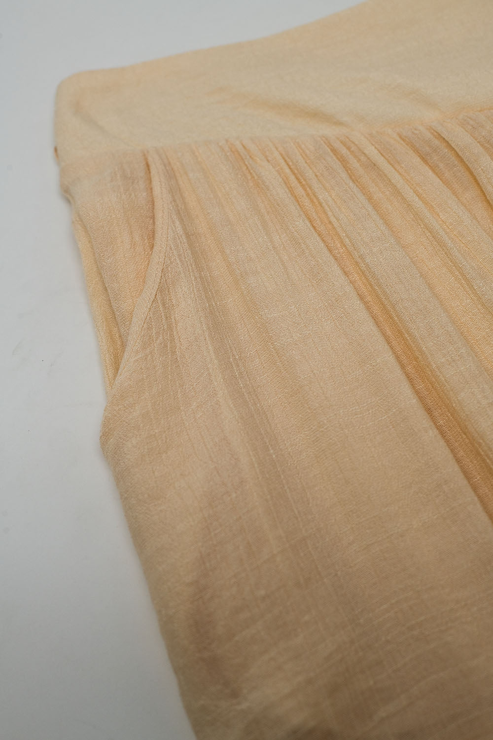 Beige Palazzo style Pants With Side Pockets And Thick Waist Band