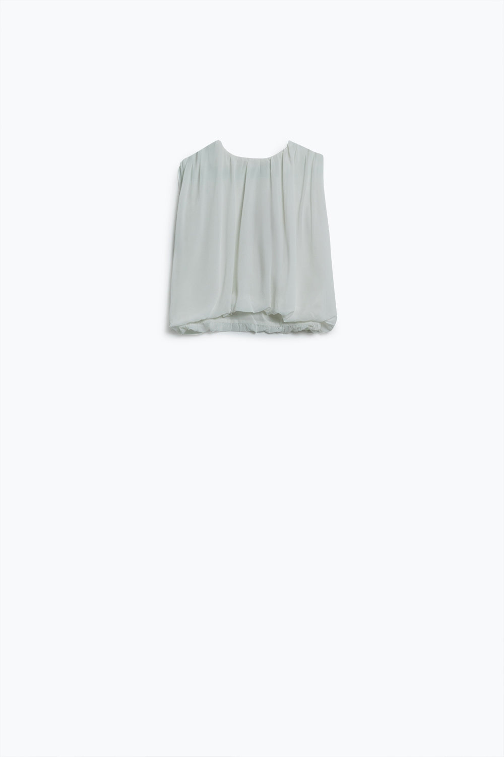 white chiffon Top With Ruche Design