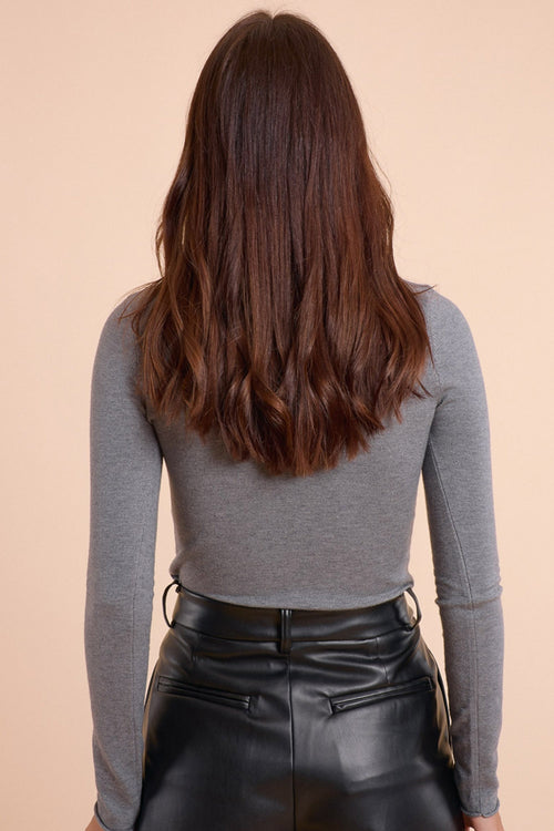Basic grey fine knit bodycon sweater — view 2 of 5