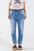 Basic Boyfriend Jeans With Stitch Detail
