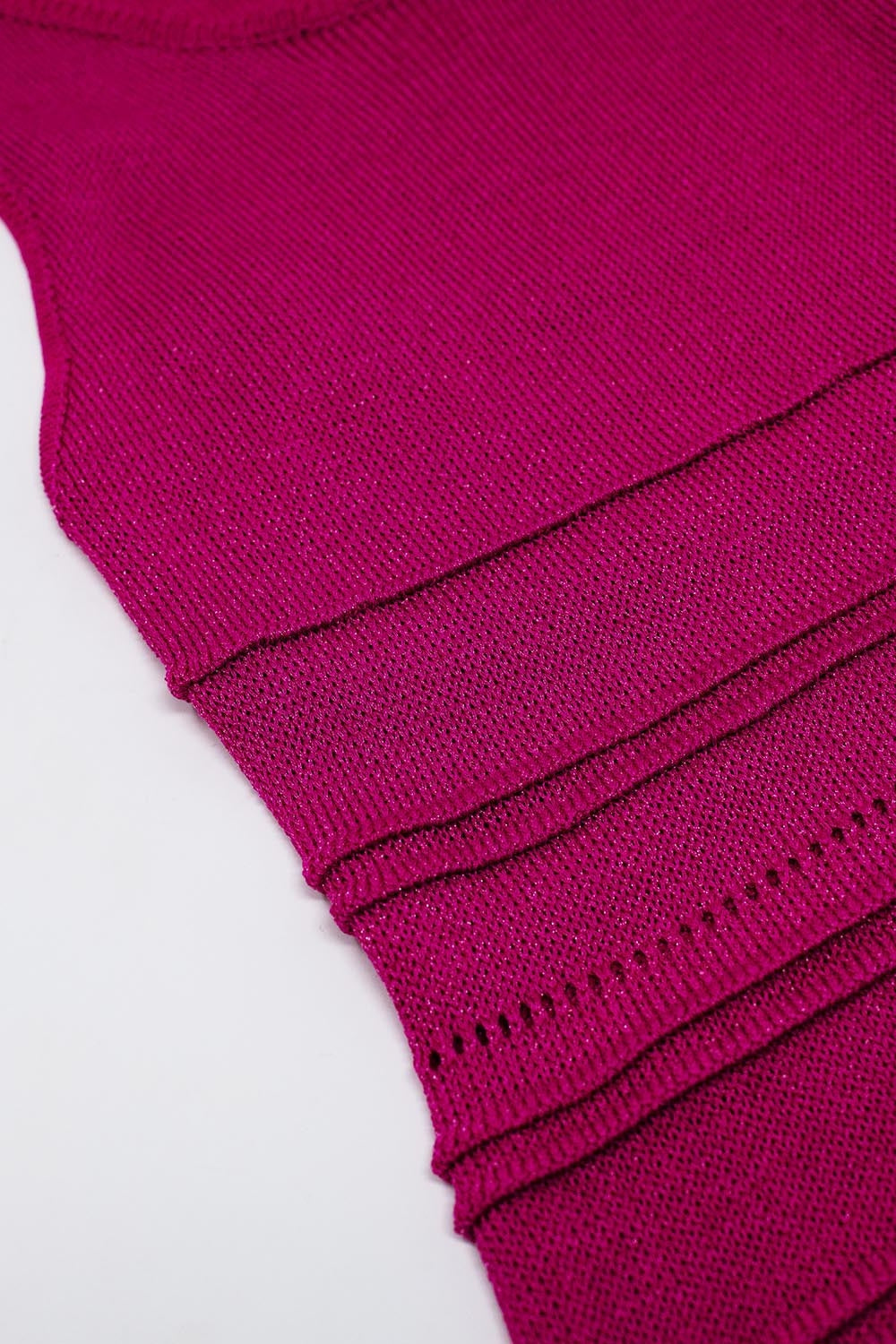Fuchsia Maxi Crochet Sleeveless Knitted Dress