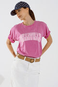 Belleville T-Shirt  With Washed Effect In Pink
