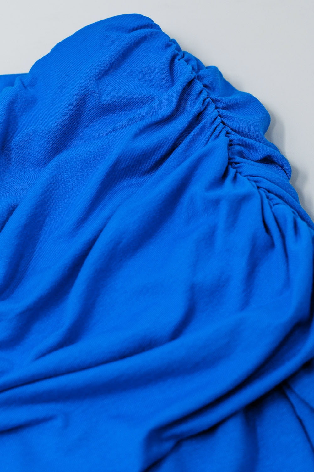 Bodycon Off Shoulder Top In Blue
