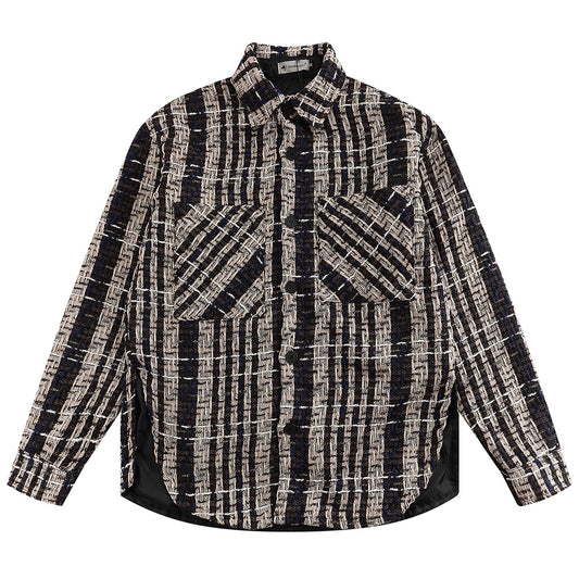 UNIKCOSA NoirFit Men's Woven Stripe Shirt Long Sleeve 🔥