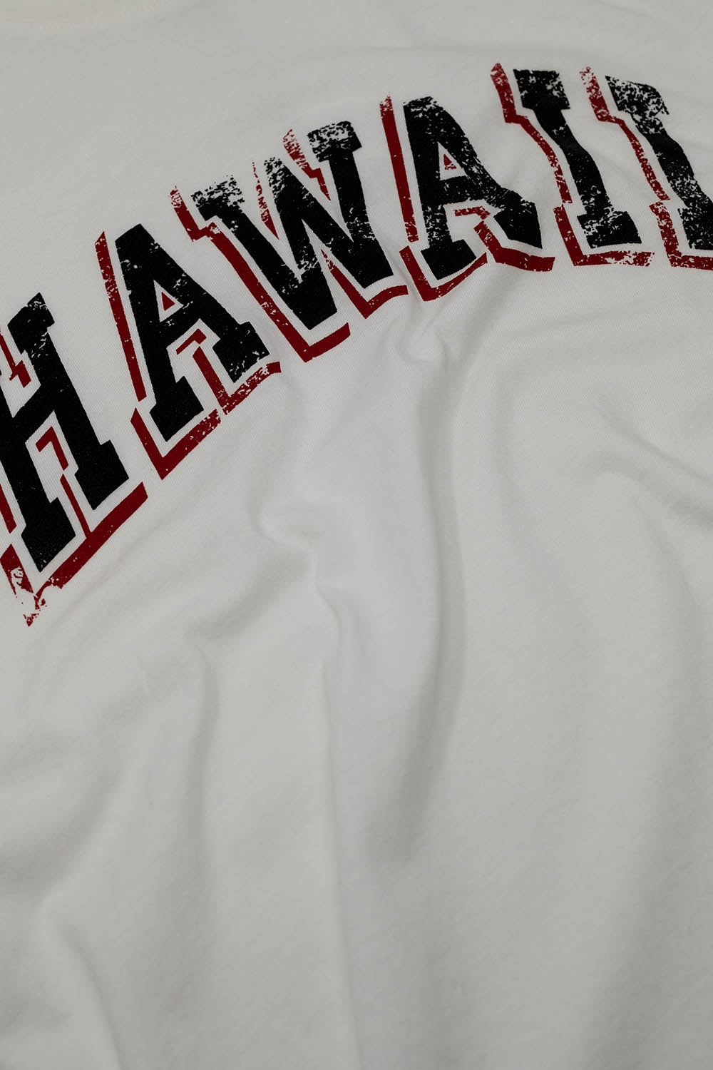 Washed Effect Hawaii T-Shirt In white