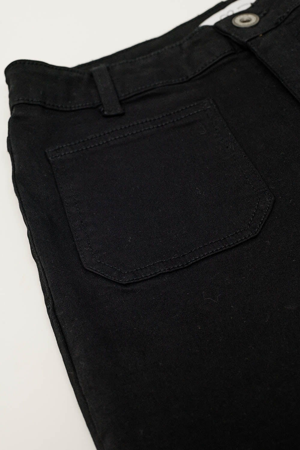 Black Skinny Flared Jeans With Front Pocket Detail