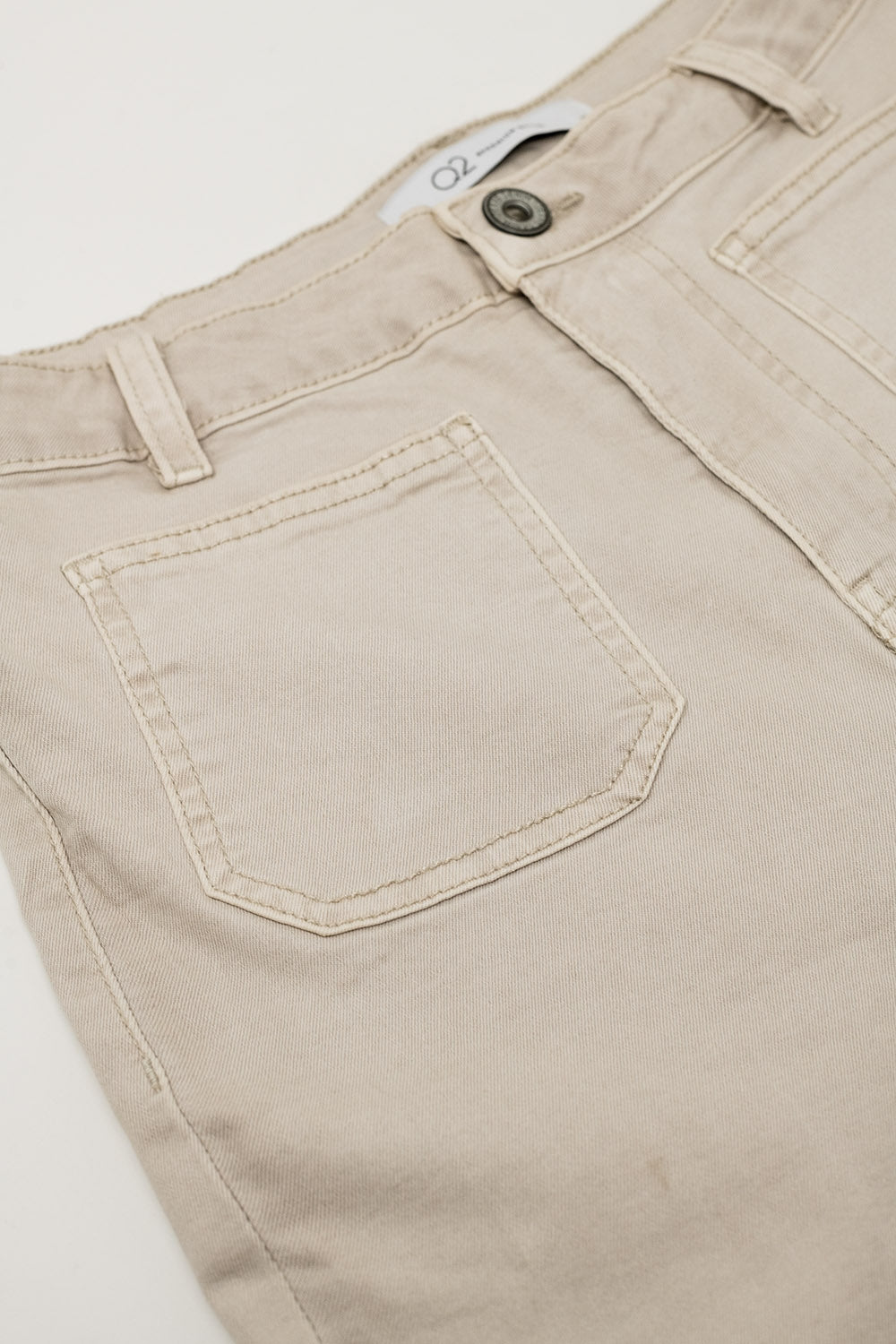 Beige Skinny Flared Jeans With Front Pocket Detail