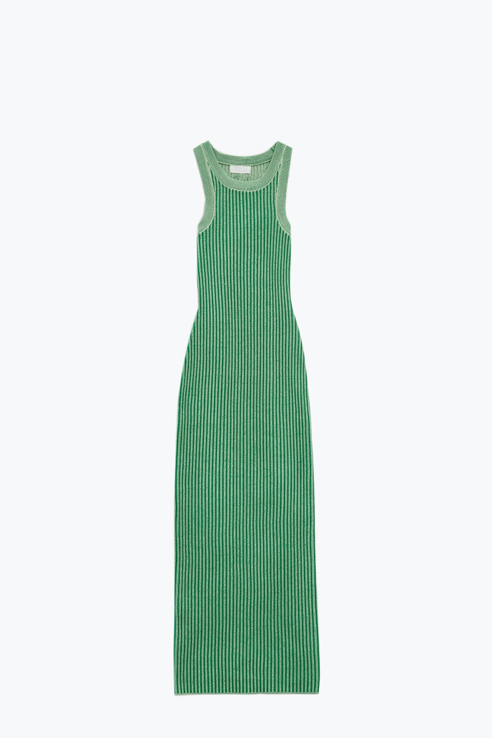 Maxi Sleeveless Halter Bodycon Ribbed Dress in Green