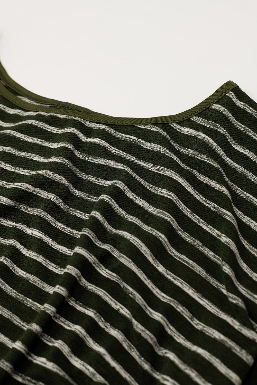 Relaxed striped T-shirt in khaki with open back detail