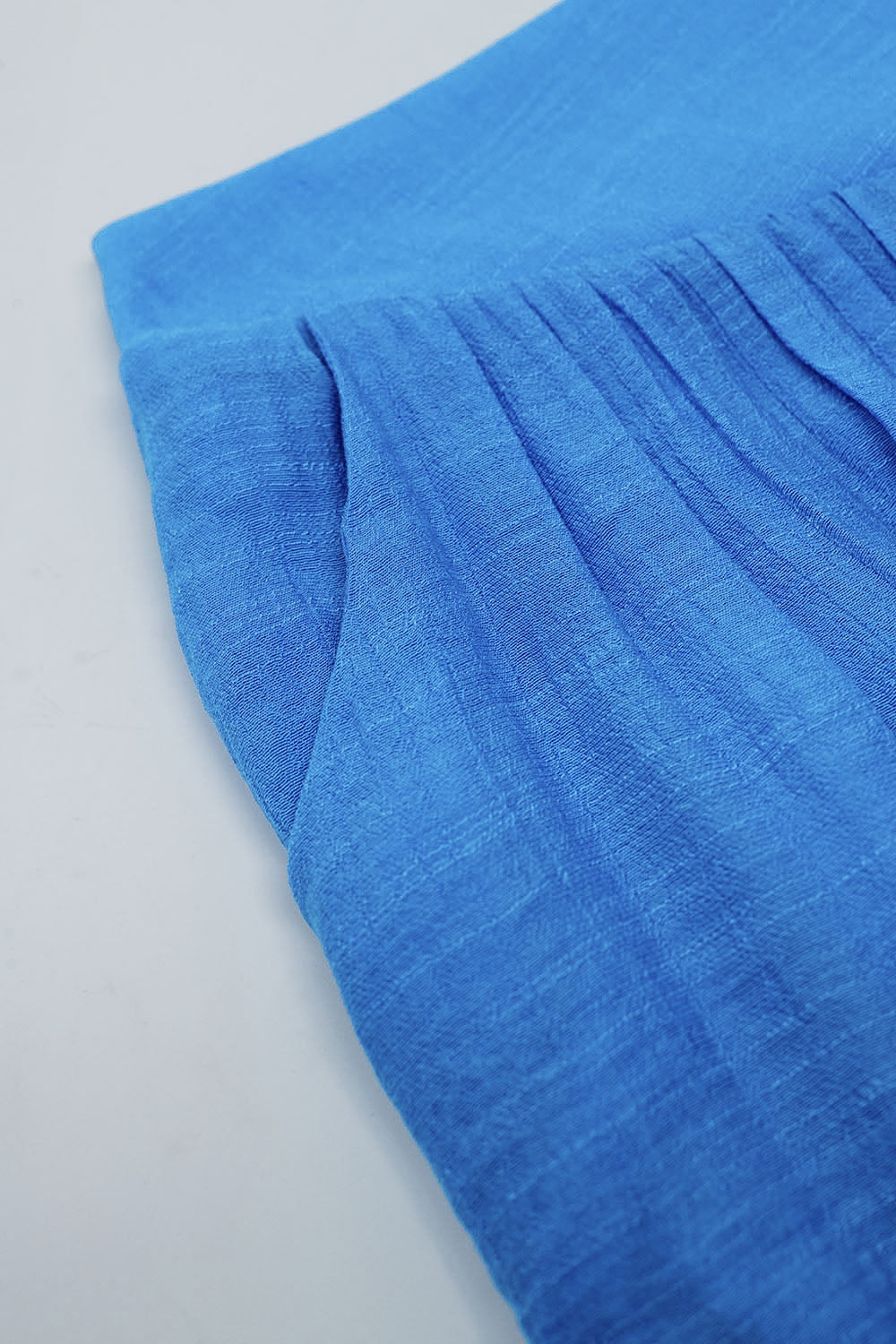 Blue Palazzo style Pants With Side Pockets And Thick Waist Band