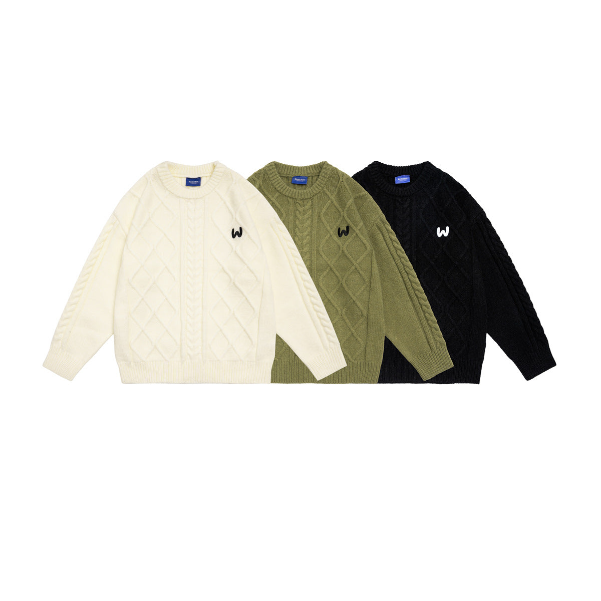 UNIKCOSA Velora Diamond Letter Embroidered Loose Sweater 💫