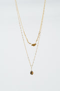 2 in 1 necklace with stone pendant and star details