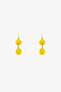Dropped Flower Statement Earrings With Yellow Daisies