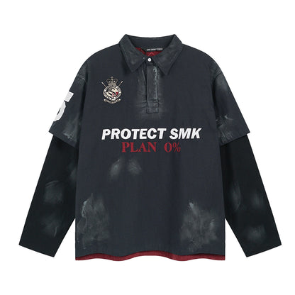 UNIKCOSA NoirFit Embroidered Polo Collar Hoodie Classic 🖤