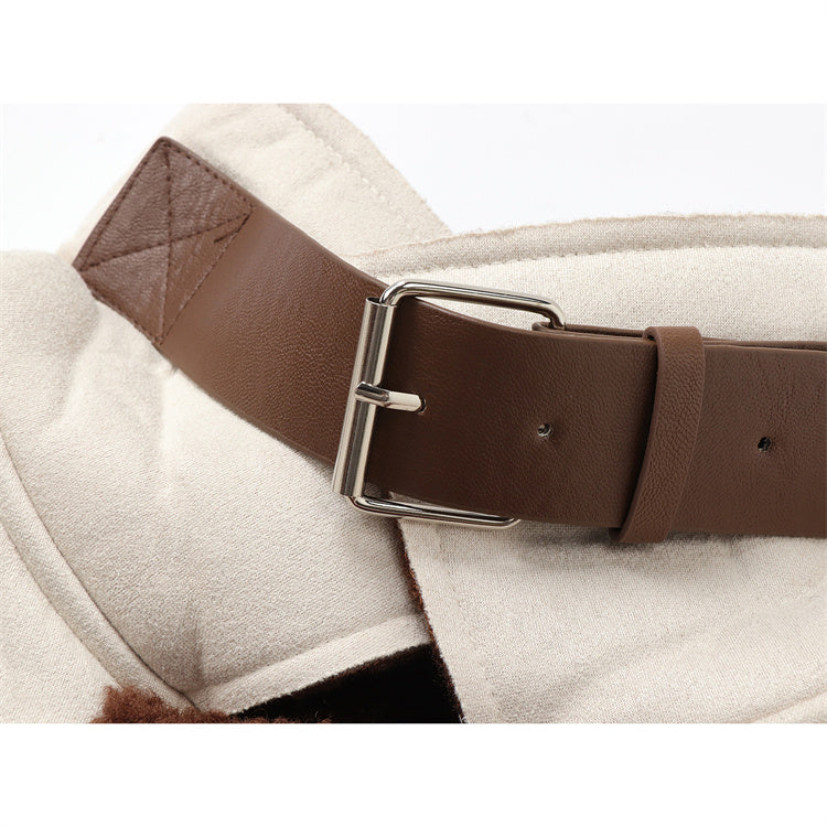 UNIKCOSA RetroMuse Lamb Hair Coat Fur Jacket Spliced 💫