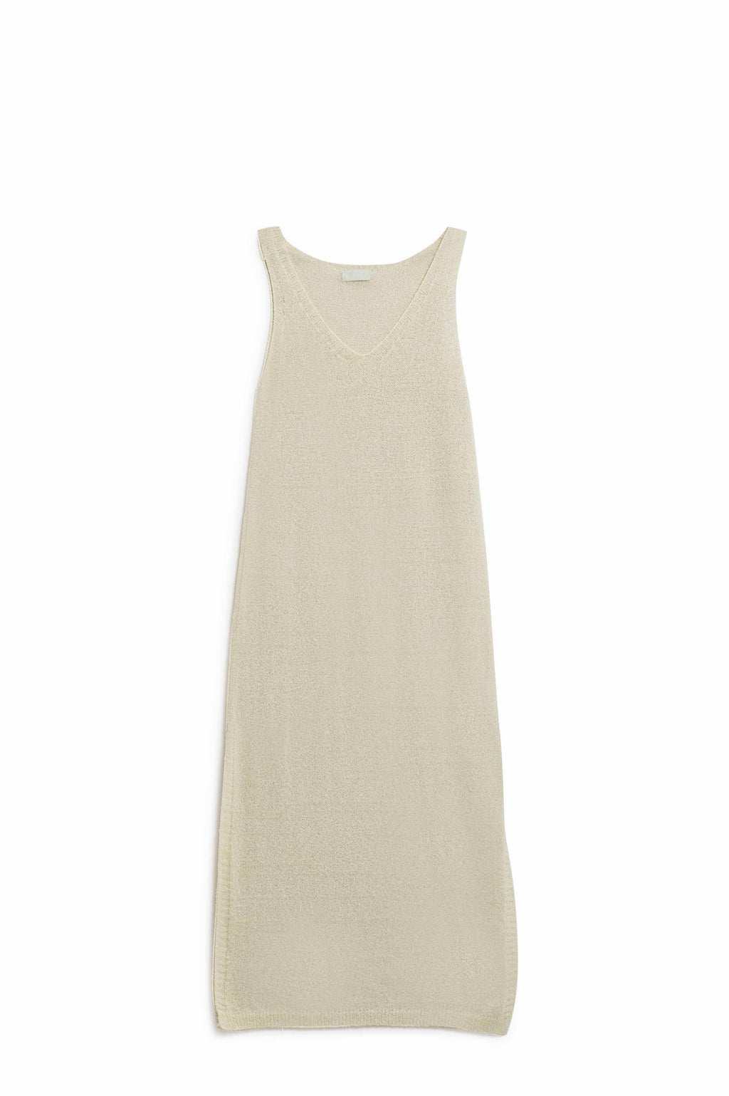 Sleeveless Maxi White Dress With Side Slit