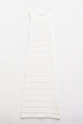 White Maxi Crochet Sleeveless Knitted Dress