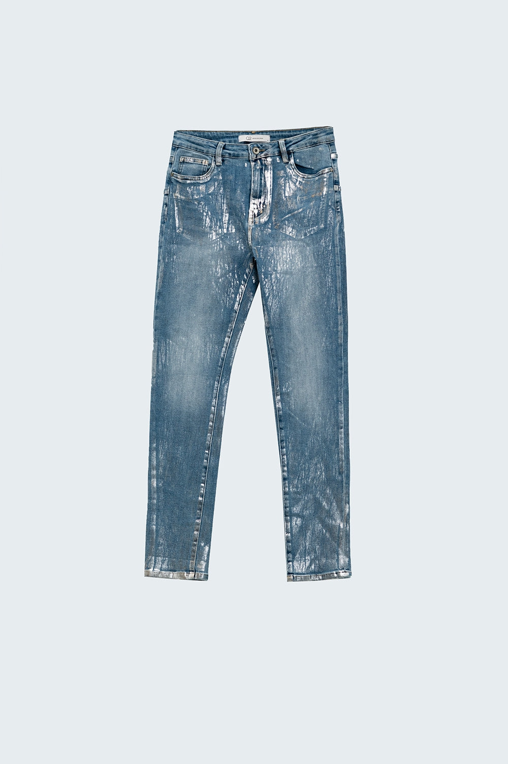 Super Skinny Denim Jeans With Metallic Effect