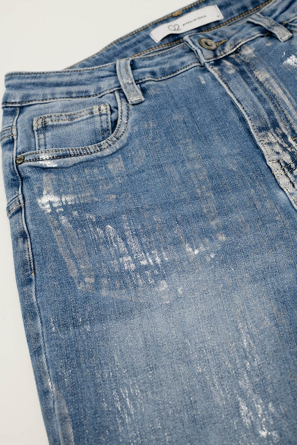 Super Skinny Denim Jeans With Metallic Effect