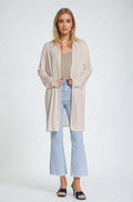 Beige Maxi Open Cardigan Long Sleeve