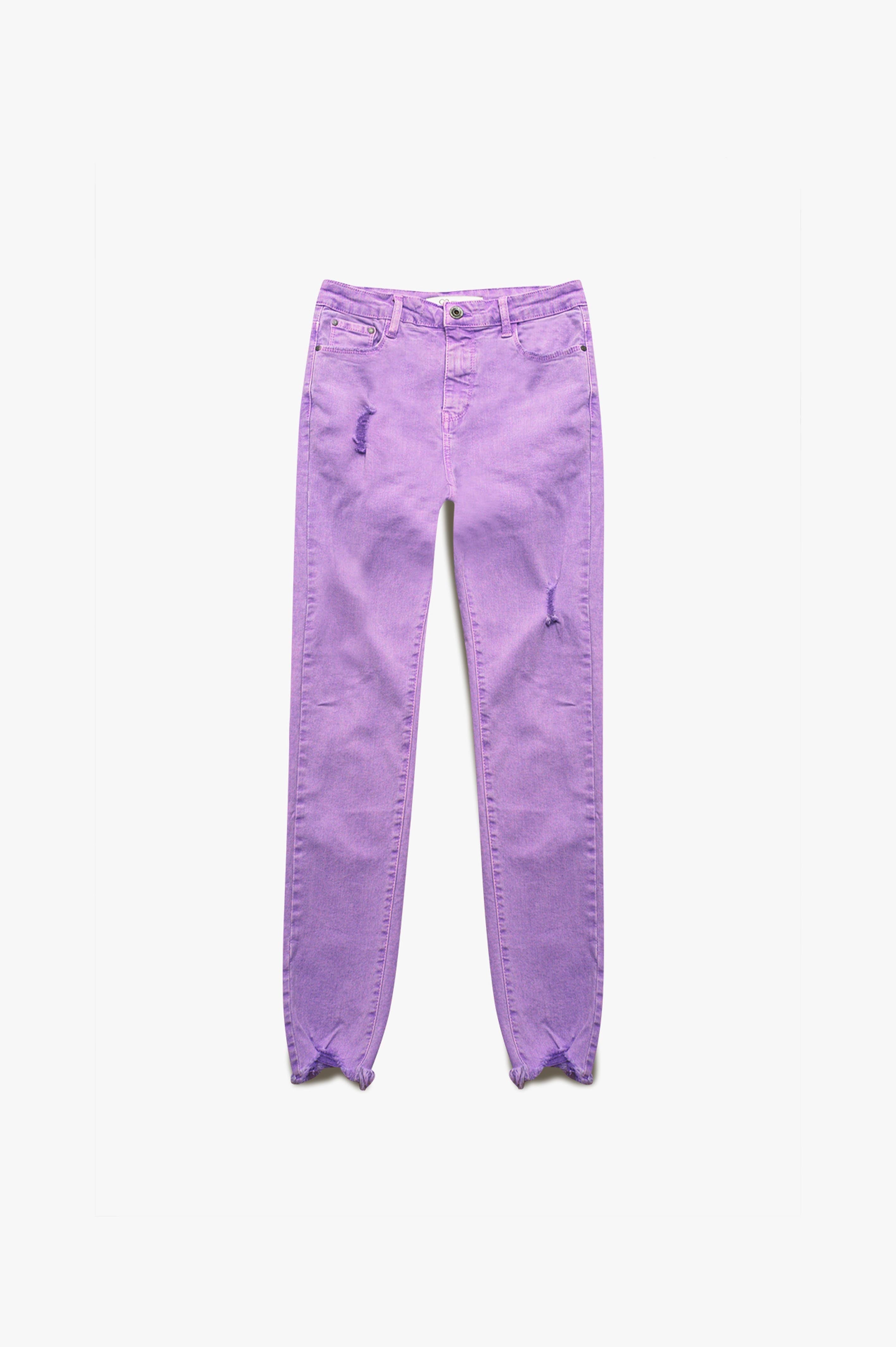 High Waisted super Skinny Jeans In Purple