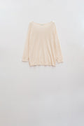 Beige sweater in argyle print with boat neck