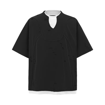 UNIKCOSA RebelRag Distressed Color Block Street T-Shirt 🖤 (Unisex)