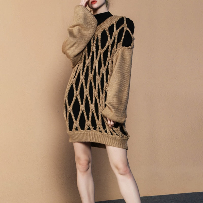 UNIKCOSA BreezeKnit Hollow-Out Street Sweater for Women 🤍