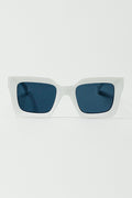 90's Squared Sunglasses in white