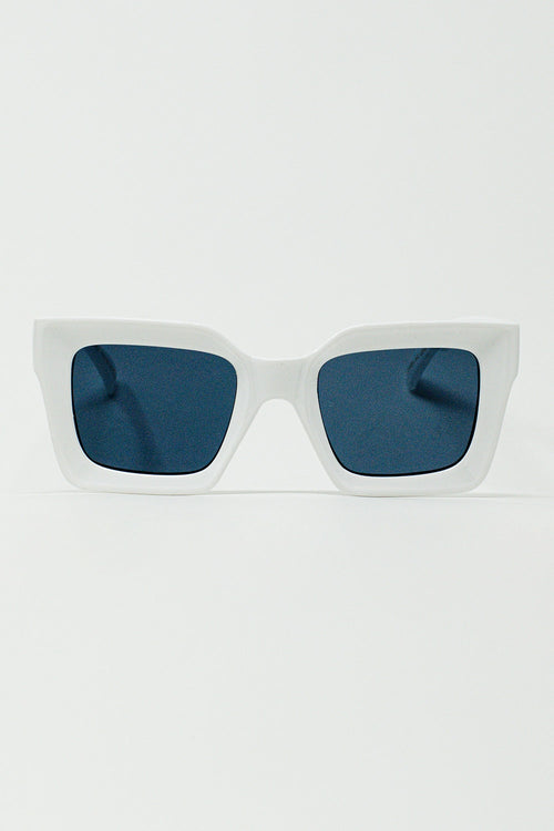 90's Squared Sunglasses in white