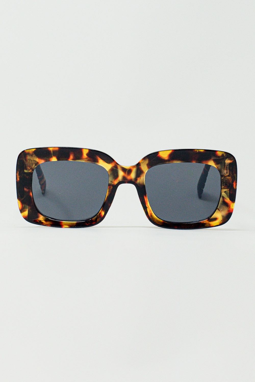 Oversized Rectangular Sunglasses in vintage Tortoise Shell