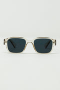 Chunky Square Sunglasses With Transparent Smoky Frame