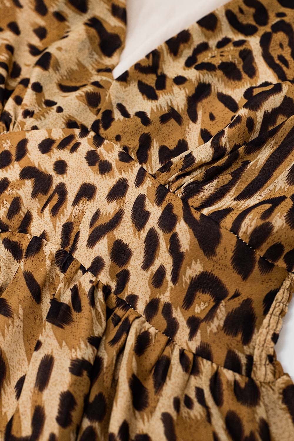 Short Leopard Print Dress With Cinched-In Waist