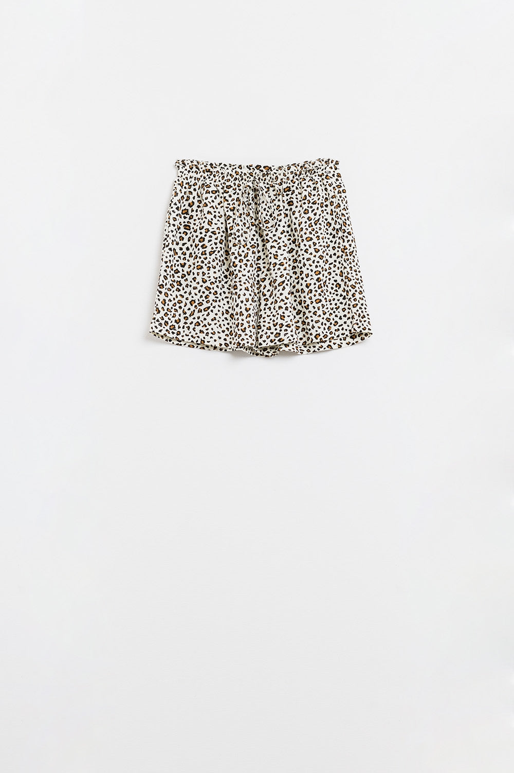 Leopard Print Shorts With Elasticated Drawstring Waist