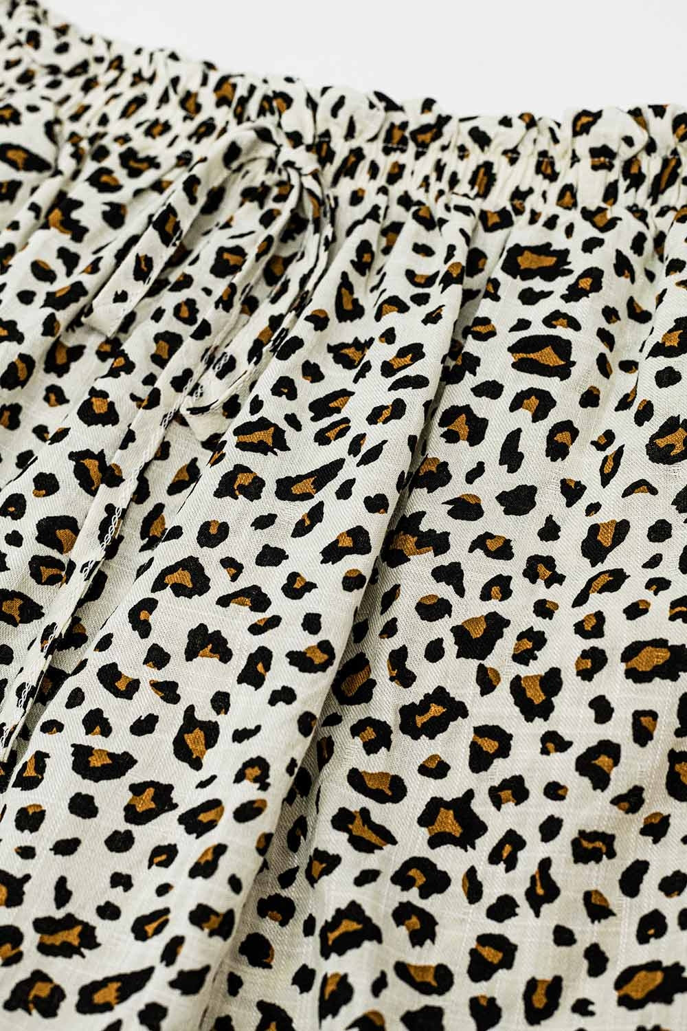 Leopard Print Shorts With Elasticated Drawstring Waist