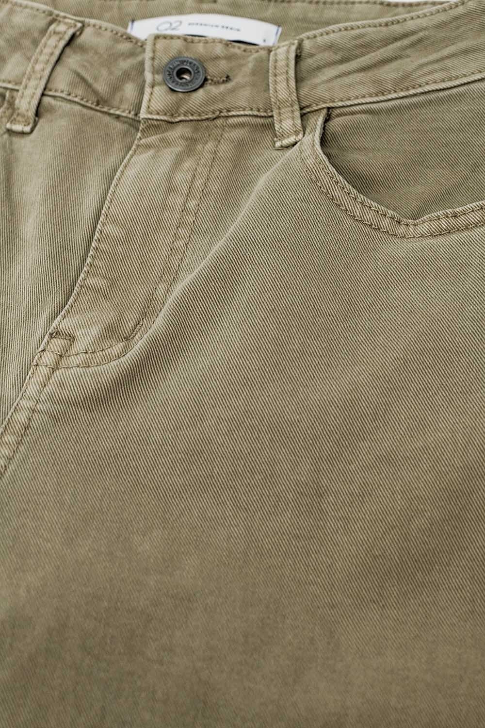 Cropped wide leg jeans in beige color