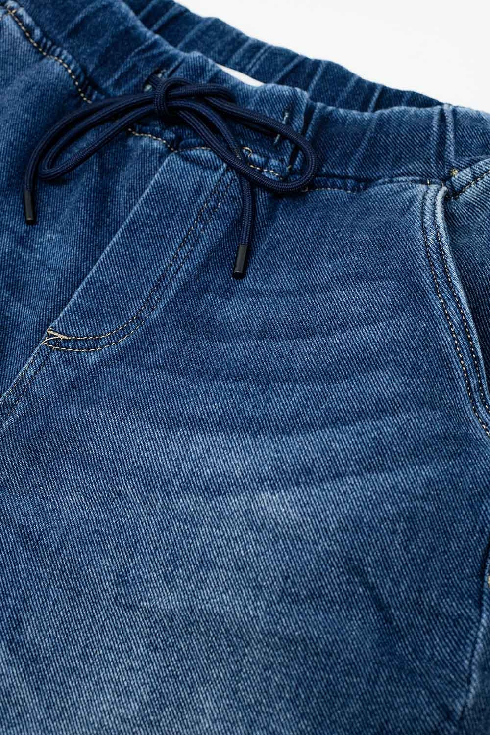 dark wash Jeans With Drwastring and Elastic Waist